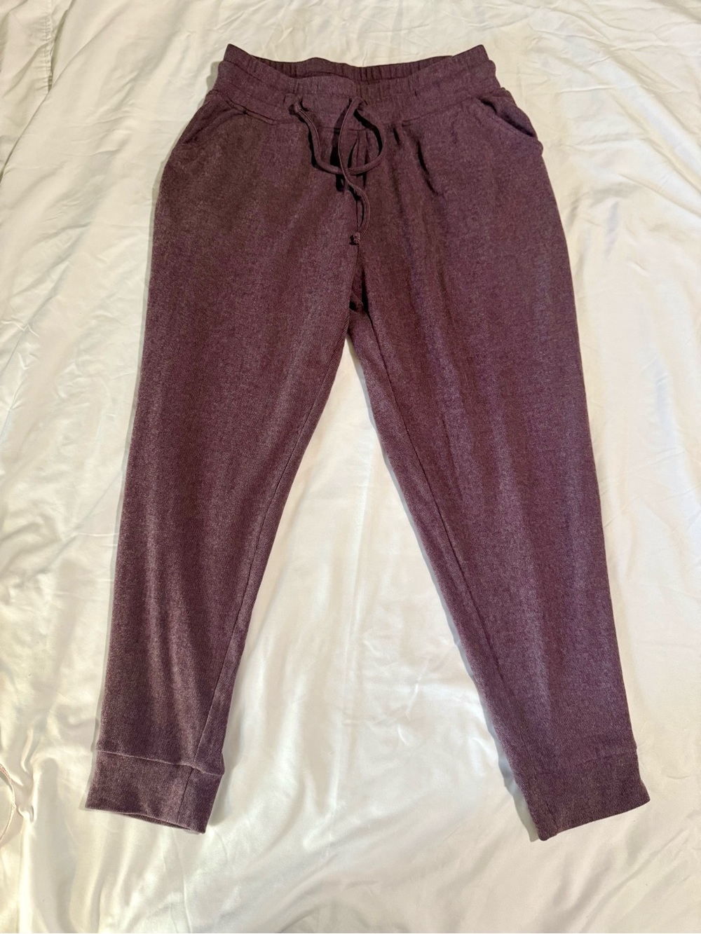 Ebb & Flow Purple Acid Wash Athleisure Soft Knit Joggers Size L